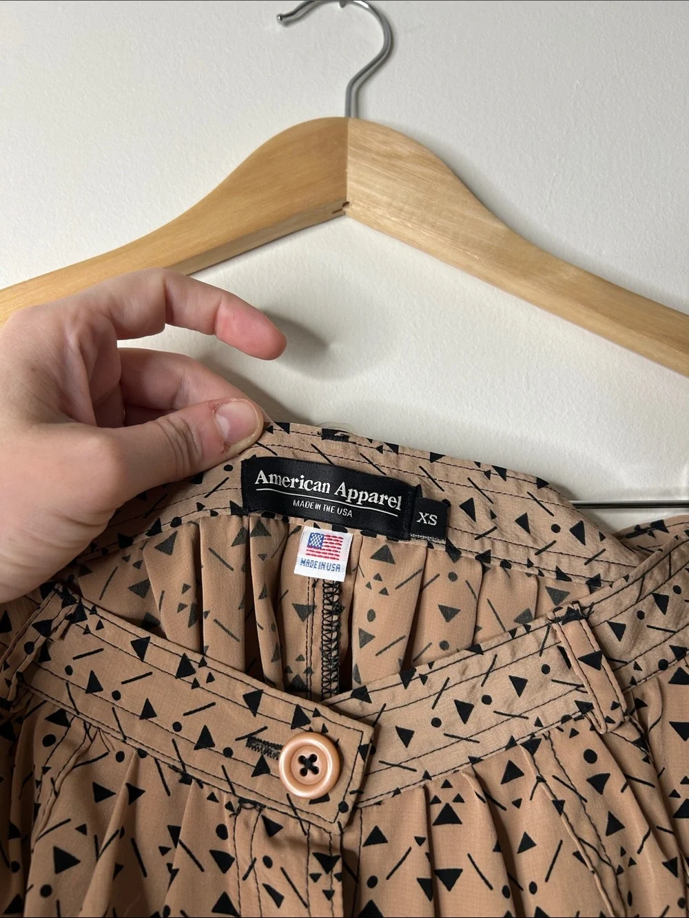 American Apparel Printed Button-Front Midi Skirt - Picture 4 of 5